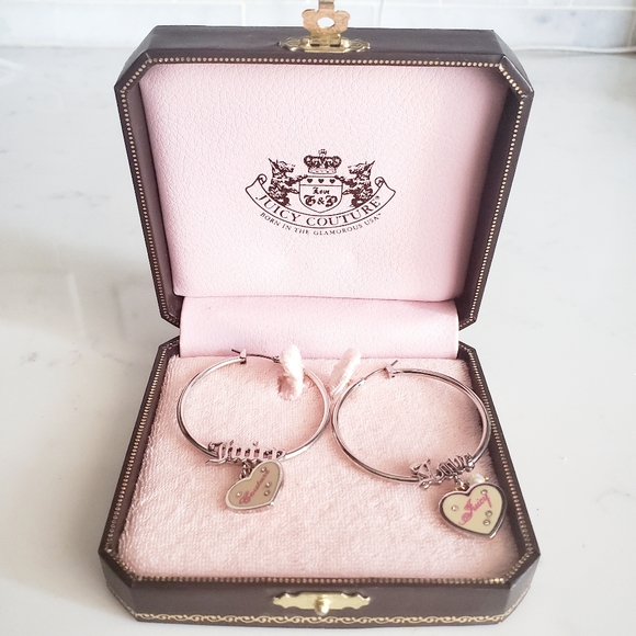 Juicy Couture Jewelry - SALE 🥰😀 Juicy Couture Hoop Earrings Silver Tone